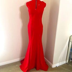 Red Formal dress with swoop